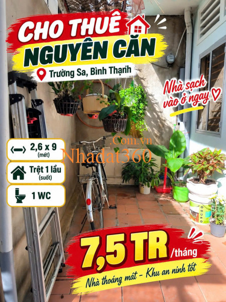 Cho thuê nhà nguyên căn Trần Bình Trọng B.Thạnh sủ dụng 56m2-  7.5tr